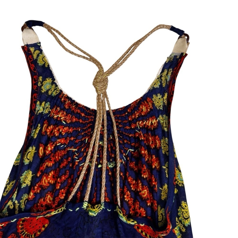 Free People Blue and Orange Print Top Tank Dress
Size SM Embroidery Swim Cover - Picture 9 of 14